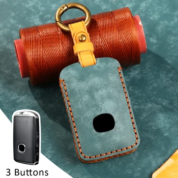 

High Quality Leather Car Key Cover Case Keyfob 3 Buttons For Mazda 3 Alexa CX4 CX5 CX8 2019 2020 Auto Accessories