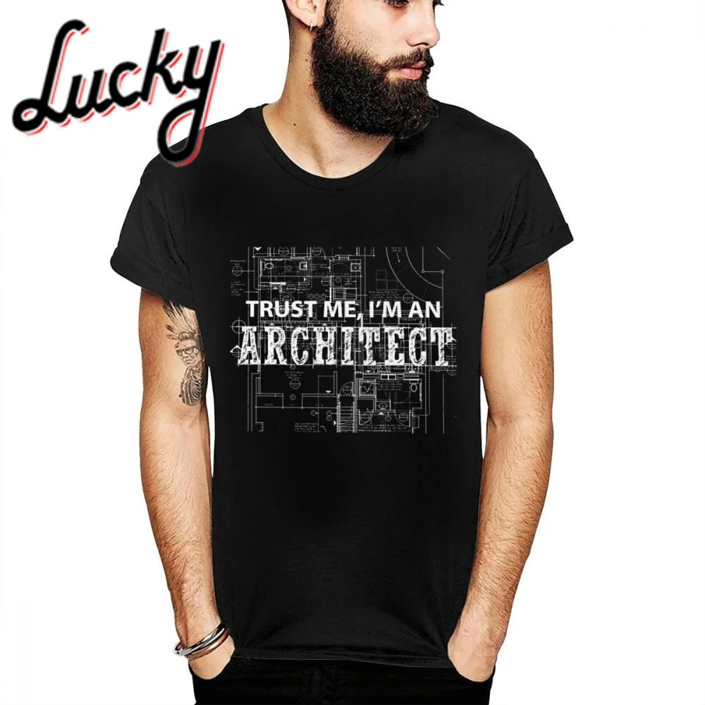 

An Architect Drawn Picture T-shirt Round Neck Hot Sale For Male Organic Cotton US Size S-6XL Big Size Camiseta