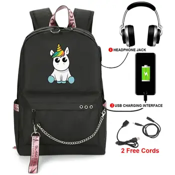 

Unicorn Backpack Women Backpacks Mochila School Bags for Teenage Girls Usb Charge Laptop Backpack Casual Travel Backpack