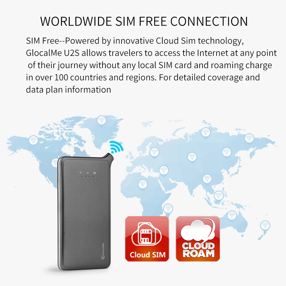Glocalme U2S 4G беспроводной Wifi роутер высокоскоростной портативный Wi-Fi роутер 4G LTE разблокированная Мобильная WiFi точка доступа с Sim No RoamingFee