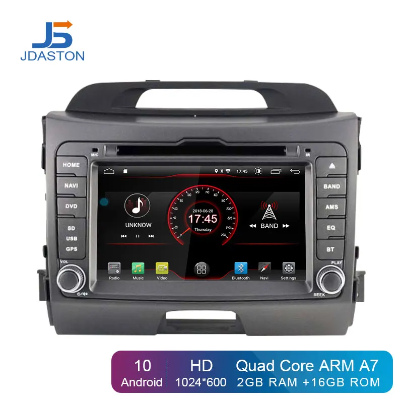 Автомобильный DVD плеер JDASTON Android 10 0 для KIA Sportage 3 2010 2012 2013 2014 2015 мультимедиа GPS