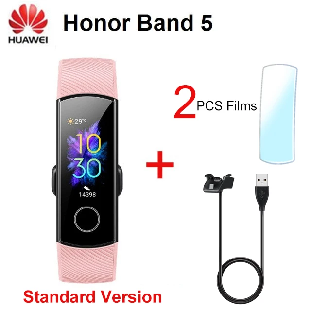huawei Honor Band 5, версия NFC, сенсорный экран, смарт-браслет, фитнес-трекер, пульсометр, уровень кислорода в крови, смарт-браслет Honor Band 5 - Цвет: Pink 2