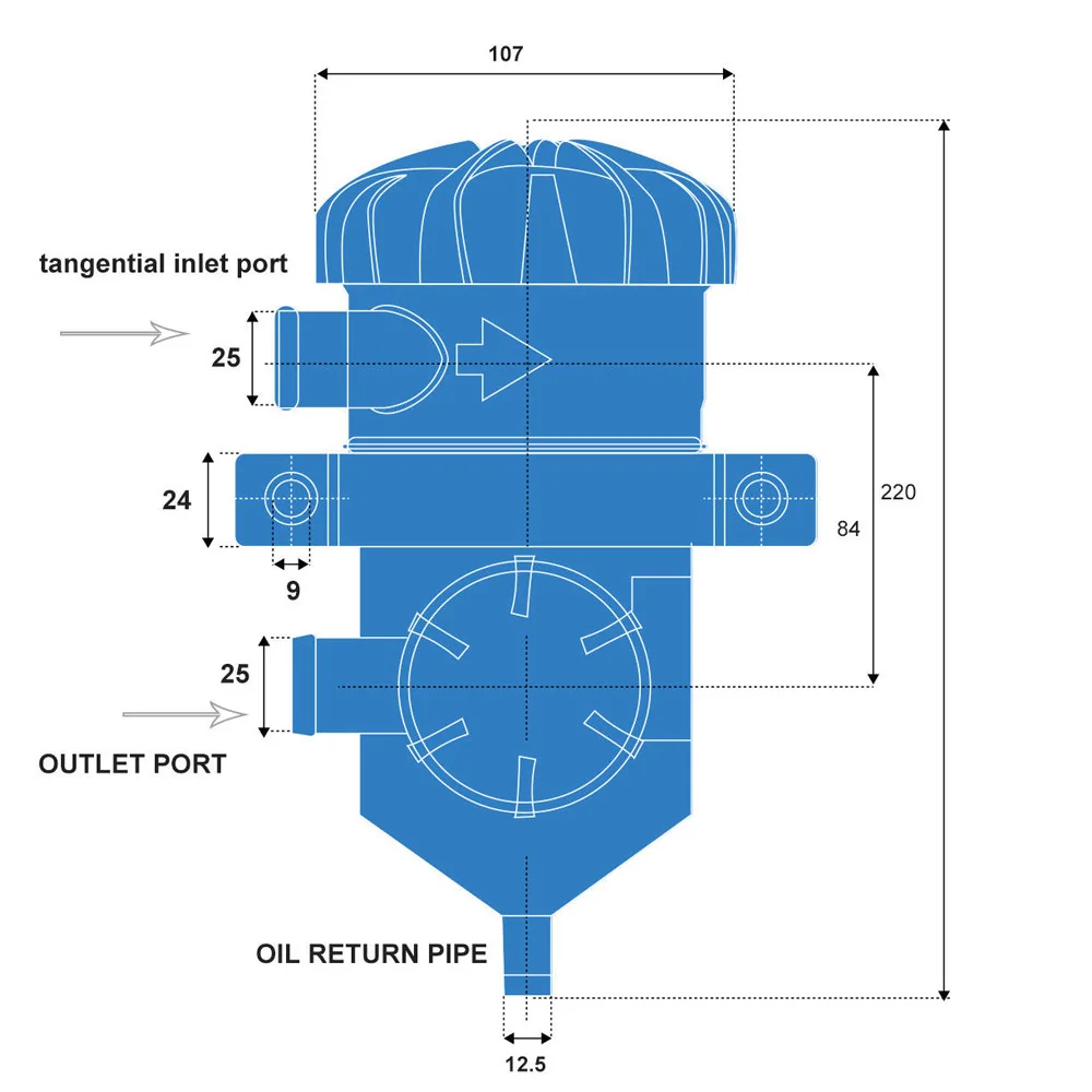 

Universal ProVent 200 Oil Separator Catch Can Filter For Ford Patrol Turbo 4WDs Charged Toyota Landcruiser OIL CAN 2MGD-1