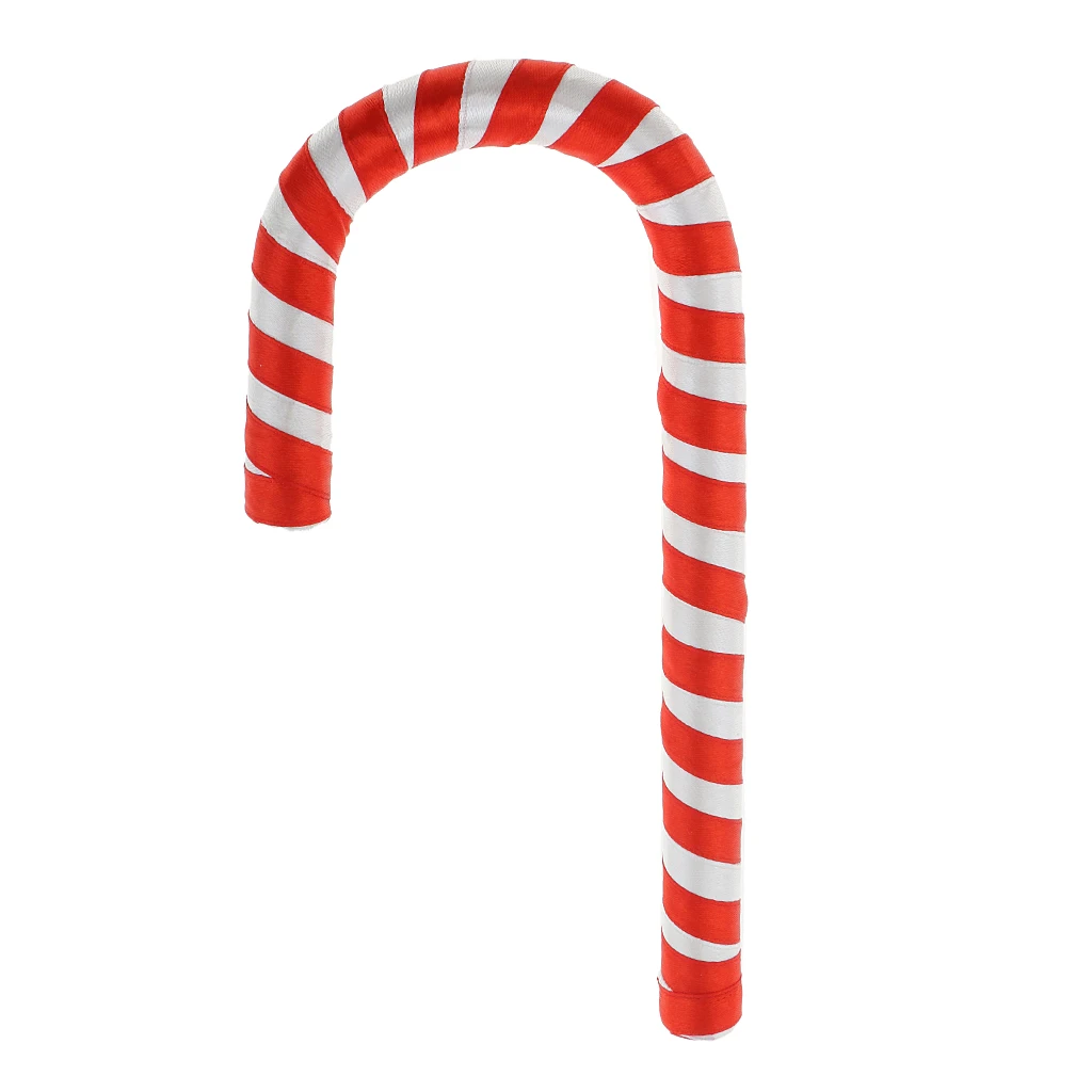 Plastic Cane Design With Candy Decoration Hanging From Home Christmas Party Tree