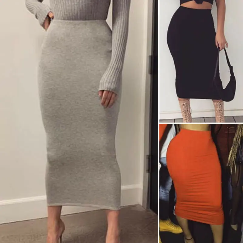 Office Pencil Skirt Stretch Women Bodycon Tube Womens Ladies Plain Plus Size Long Skirts 2019 Autumn Spring Stretchy Maxi Skirt Office Pencil Skirt Stretch Women Bodycon Tube Womens Ladies Plain Plus Size Long Skirts 2019 Autumn Spring Stretchy Maxi Skirt