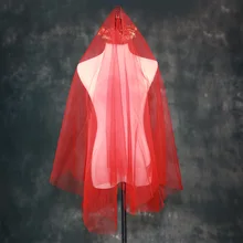 1,5 м короткое красное Болеро свадебная фата с край розовый тюль Фата невесты 3 м простой Соборные Свадебные вуали-Свадебные украшения Mariage