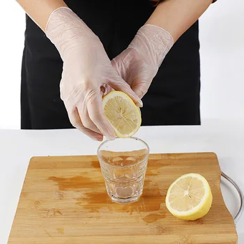 

2020 High Quality 100PCS Transparent PVC Disposable Gloves Micro-elastic Hands Protection S/M/L/XL