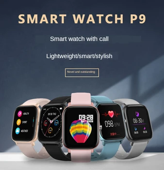 

HOHOKAN P9 1.3 inch Smart Watch Men Full Touch Fitness Tracker Blood Pressure Smart Clock Women Smartwatch for Android