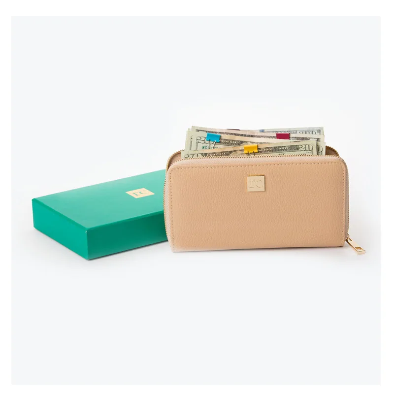 

New Style WOMEN'S Long Wallet Solid Color Embossed Leather Mobile Phone Bag Long-Style Multi Card Bit Zipper Handbag