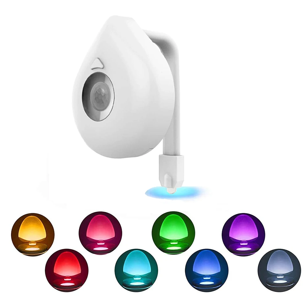 LED 8 Colors Toilet Decorative Light Waterproof Motion Sensor Bathroom Night Light with Replaceable Battery IP65 for RestroomLED bright night light Night Lights