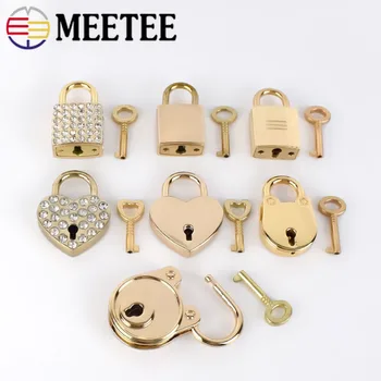 

2/5pcs Meetee Metal Square Clasp Twist Turn Locks DIY Handbag Purse Notebook Hardware Lock with Key Decor Accessories