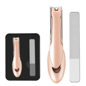 

2Pcs Stainless Steel Nail Clipper nail polisher Scissors Suit Set Kits Cutter Professional Manicure Trimmer Toe with Clip 8.30