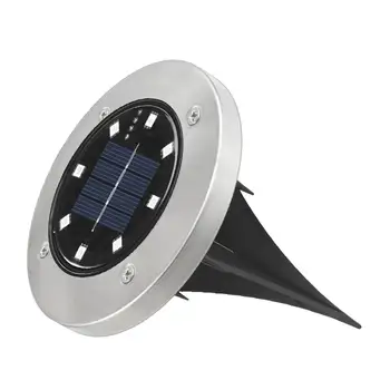 

8LED Solar Garden Underground Light Waterproof Corrosion Resistance Compression Resistance Color Changing Yard Buried Lamp