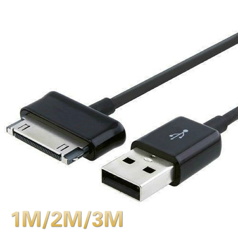 10 шт 1 м 3 фута 2 м 3 м кабель для синхронизации зарядного устройства USB шнуры питания для samsung Galaxy 7 7,7 8,9 10,1 Tab 2 планшет черный