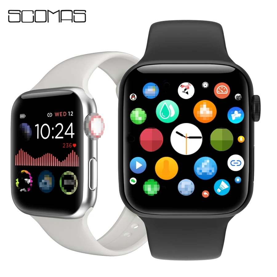 SCOMAS IWO Smart Watch W68 44mm 1.54HD Full Touch Screen Heart Rate
Blood Pressure Monitor Sport Smartwatch For iOS Android
