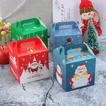 

Christmas apple box 12x12x12cm four color for merry christmas candy box new fashion medium size put gifts Premium portable style