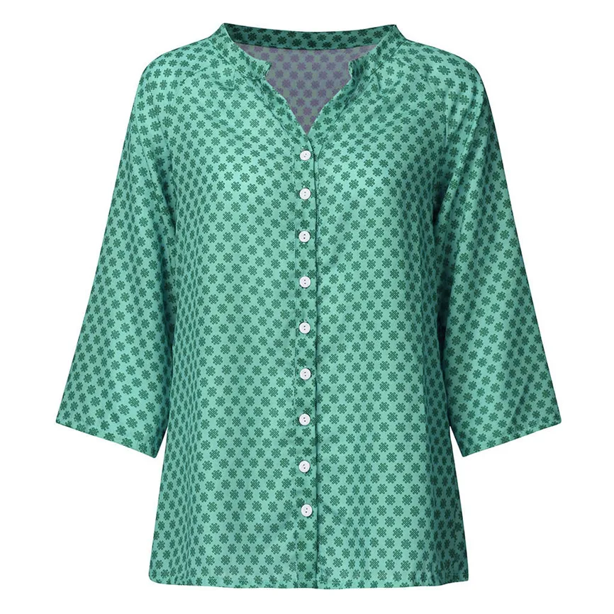 Blusas Mujer de Moda 2019 Женская Повседневная Ретро блуза на пуговицах с длинным рукавом