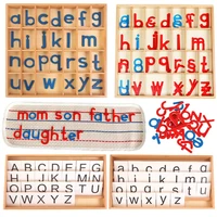 Children Montessori Activity Alphabet Box Language Toy Printed ABC Card Red Blue Letters Open Ended Educational Toy Teacher Aids 1