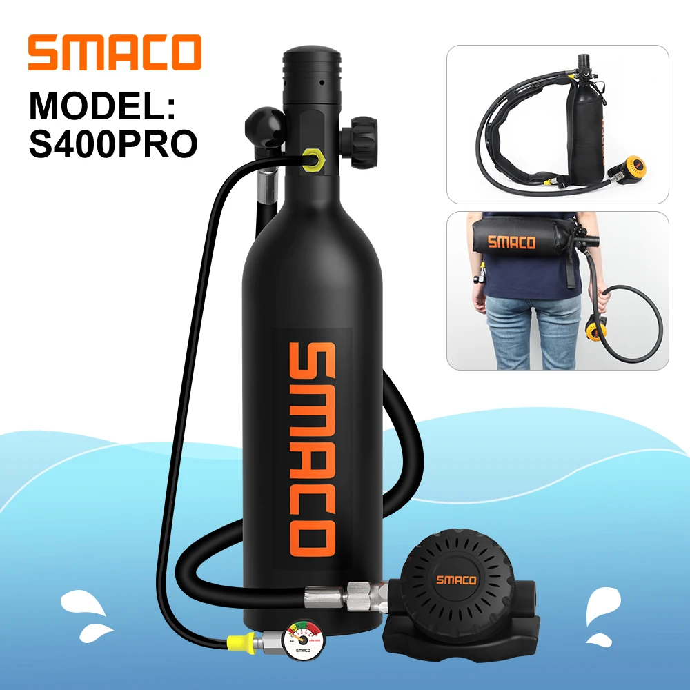 

SMACO Hot Sale Mini Portable Scuba Diving Tank Equipment,Cylinder,15-20 Minutes Capacity,1 Litre Capcity,Refillable