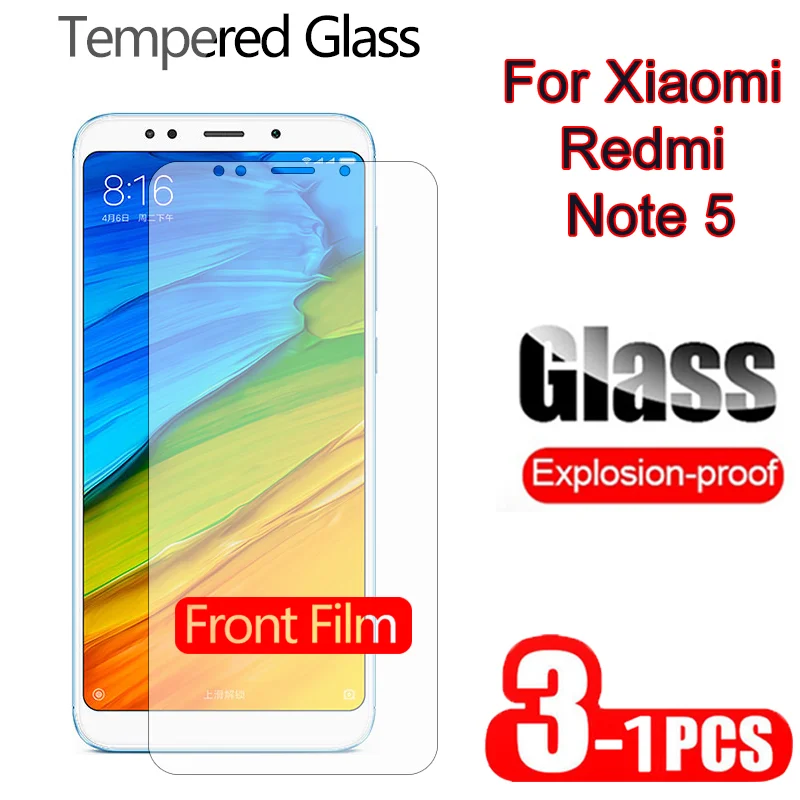 3 шт. 9h закаленное стекло для Xiaomi Redmi Note 5 5A 5Pro защита экрана Защитная передняя