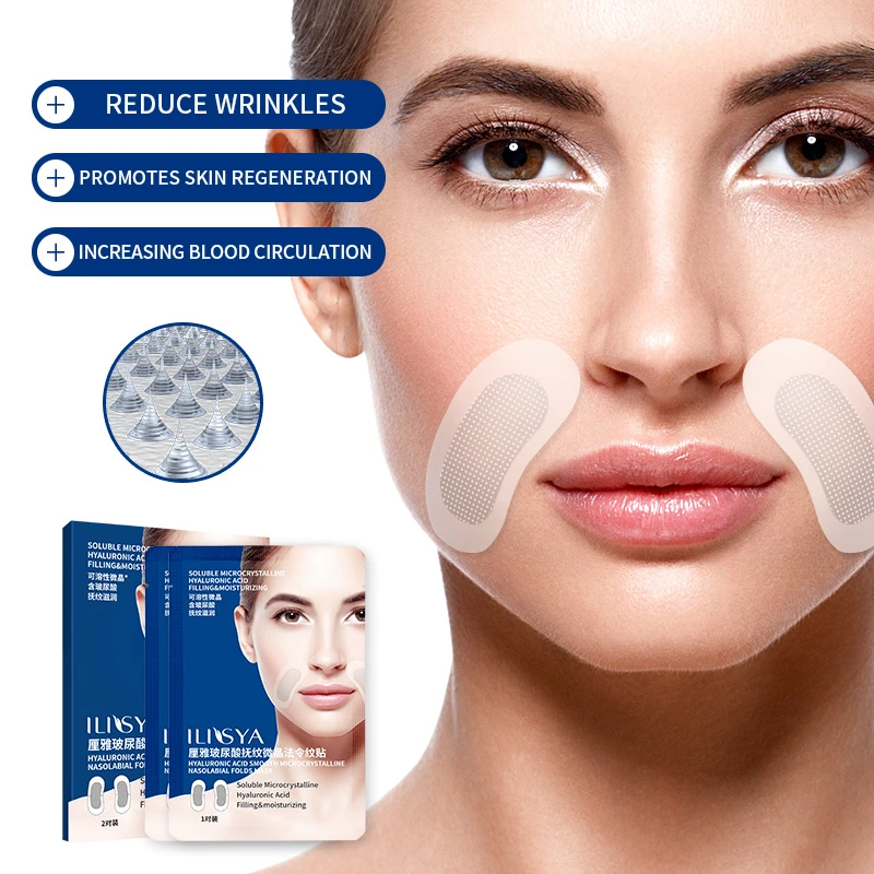 Microneedle Nasolabial Folds Patch Hyaluronic Acid Frown Lines Removal Moisturizing Face Care