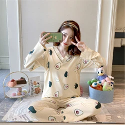 Maternity Pajamas Spring and Autumn Pregnant Women Pyjamas Can Breastfeeding Sleepwear Month Clothing Long Sleeves at Home Suit