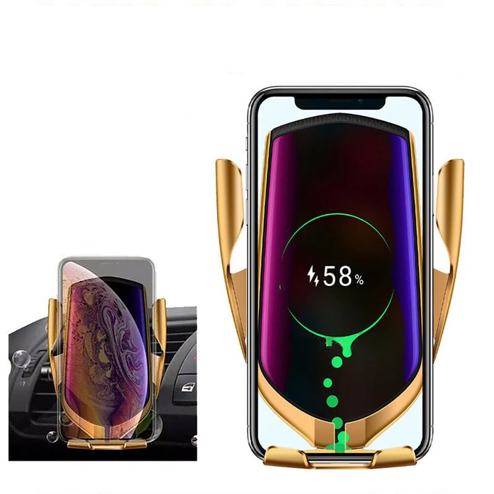 

Infrared Wireless Automatic Sensor Car Phone Holder and Wireless Charger Charging for IPhone 11 Pro Max Samsung Galaxy S10 Plus