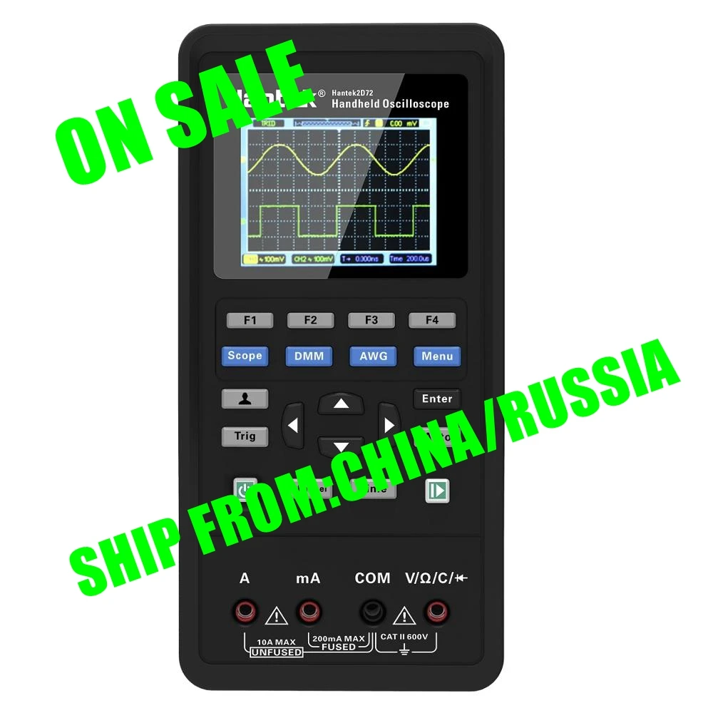 Цифровой Ручной осциллограф Hantek 3 в 1 2C42/2D42/2C72/2D7 2 портативный 40 МГц 70 полоса