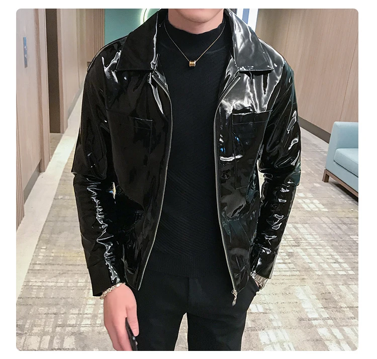 Кожаная куртка, блестящие мужские куртки и пальто, Jaqueta Masculino, красный, черный, кофейный, одежда для сцены, для певца, Клубные, вечерние, мужская куртка