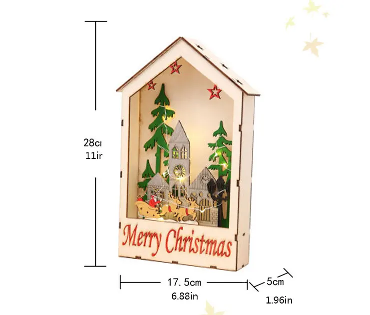 House Santa Светодиодный светильник в виде лося, рождественского города, снежного дома, украшение, noel, деревенский Ночной светильник, елочные украшения, светится в темноте, подарок - Цвет: House Santa