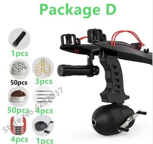 Лазерная Рогатка черная охотничья Рогатка катапульта большая мощная рыболовная Рогатка для стрельбы стрелы, Арбалет Лук открытый инструмент - Цвет: Package D
