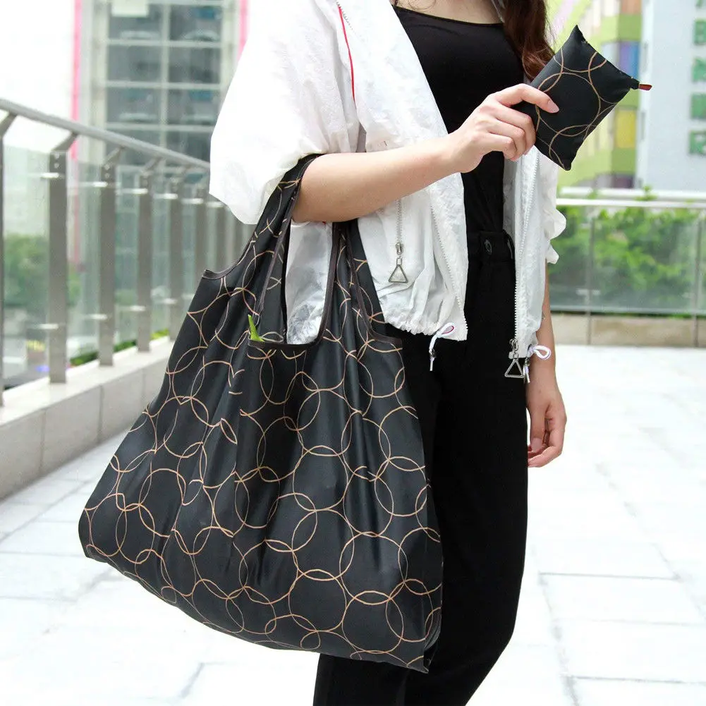 Складная перерабатываемая хозяйственная сумка эко многоразовая сумка для покупок с короткими ручками Сумка мультяшная Цветочная фруктовая овощная продуктовая FS11