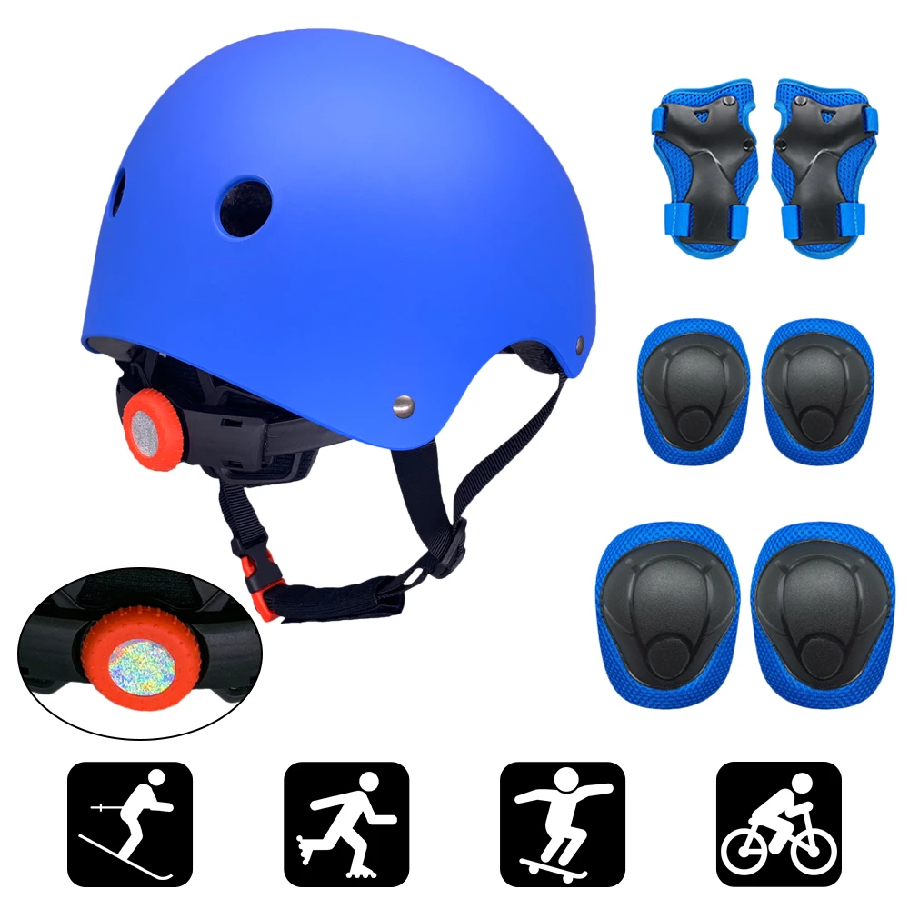 Kids Youth Toddler Helmet Adjustable Protective Gear Set with Knee Pads Elbow Pads Wrist Guards for Skateboard Roller Skating Scooter Cycling CRZKO Kids Helmet and Knee Pads Set 