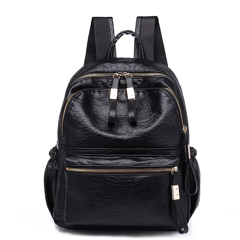 

Spring New Style Fashion Large Capacity Solid Color Waterproof Backpack Retro Simple Multi-functional Travel Light WOMEN'S Bag