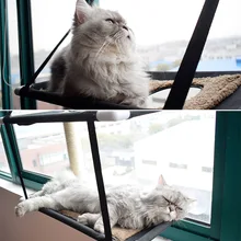 Двойной гамак для кошки, кровать для кошки, шезлонг, окно, кошка, прыгающая платформа, присоски, теплая кровать для питомца, кошки, спальный дом, мягкая домашняя кровать