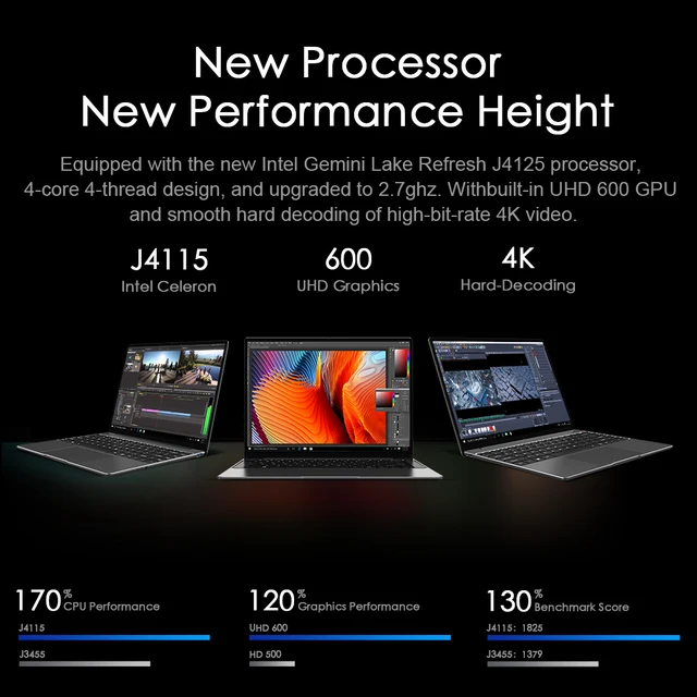 CHUWI  GemiBook Pro 14inch windows 10 Laptop Intel Gemini lake J4125 Quad Core 12GB RAM 256GB SSD With backlit keyboard BT5.1 3