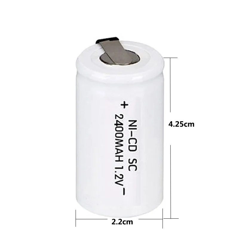 MJKAA 12 шт. SC 2400mah 1,2 V 22*42 Ni-CD аккумуляторная батарея Sub C для электрической отвертки дрель 4,25 см* 2,2 см электроинструменты