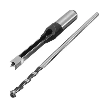 

2pcs Square Hole Saws Auger Drill Chisel Woodworking Rosewood MDF Board Tool