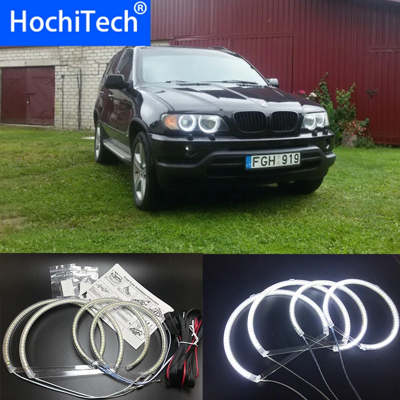 

HochiTech супер яркий белый Цвет светильник SMD светодиодный Ангельские глазки для Bmw E53 X5 1999-2004 стильные Автомобильные фары дневного светильник