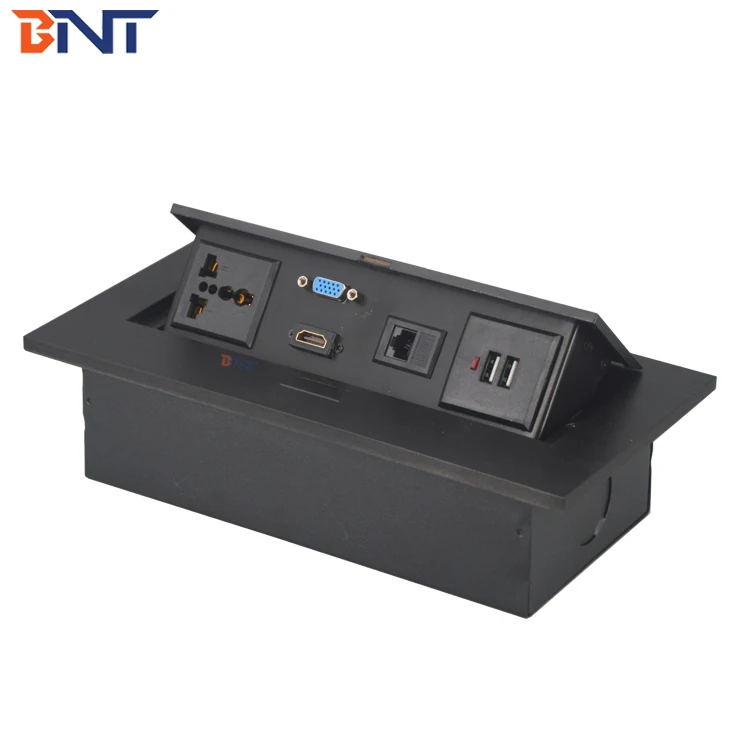 

Universal plug table power and data connection desk socket with usb charger
