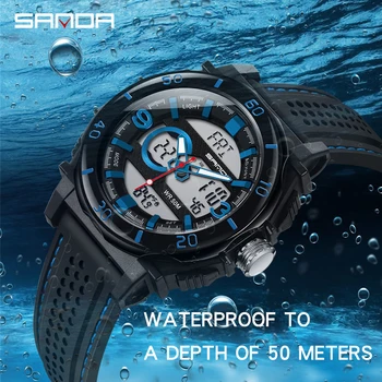 

Top Brand SANDA Men Military Watch Fashion Outdoor Compass Waterproof LED Quartz Clock Sport Watch Male relogios masculino