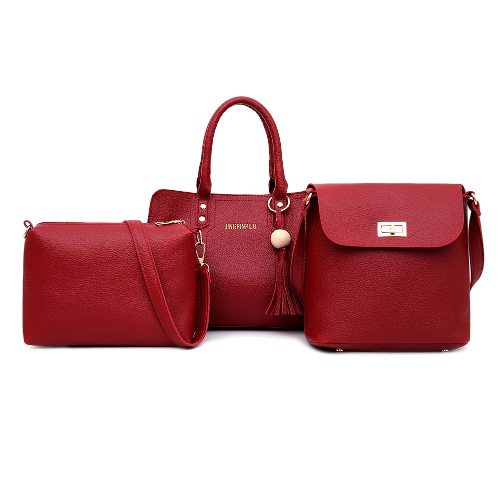 dark red Новые модные роскошные Для женщин PU кожаный слинг сумка-портфель сумки через плечо сумки сцепления кошелек на молнии леди большой Ёмкость через плечо ручная сумка Sac A Main - Цвет: dark red