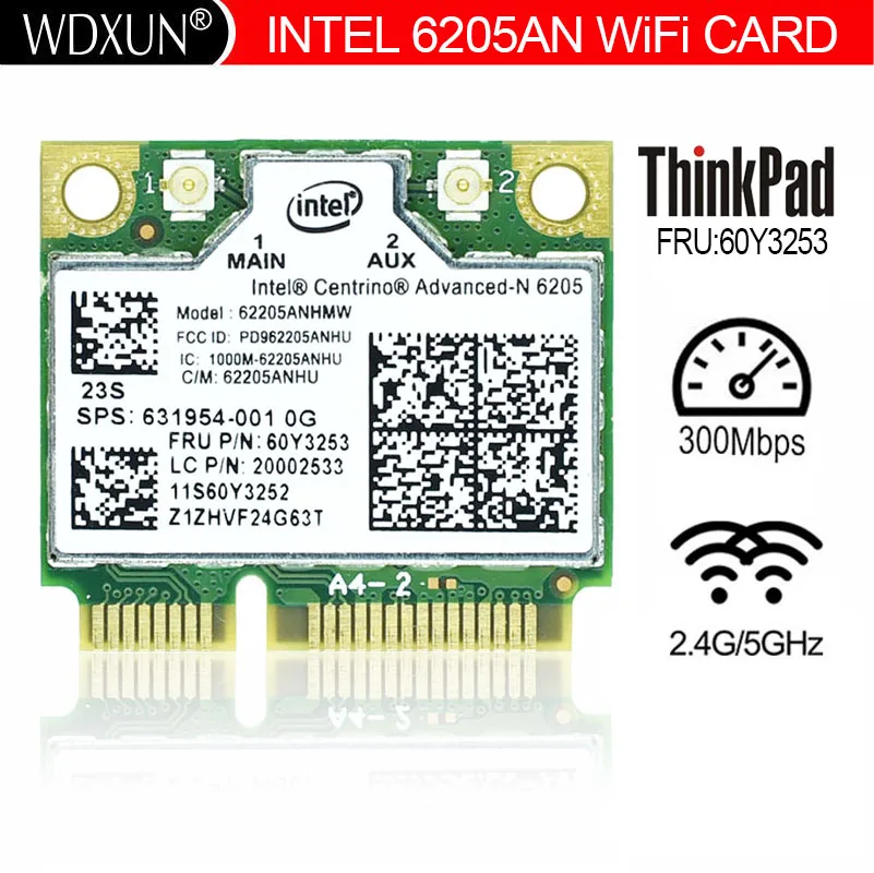 Intel 6205An Centrino Advanced-N 6205 62205Anhmw Fru 60 Y3253 300M 5G Wifi Scheda Di Rete Wireless Per Thinkpad X220 X230 L420 L520