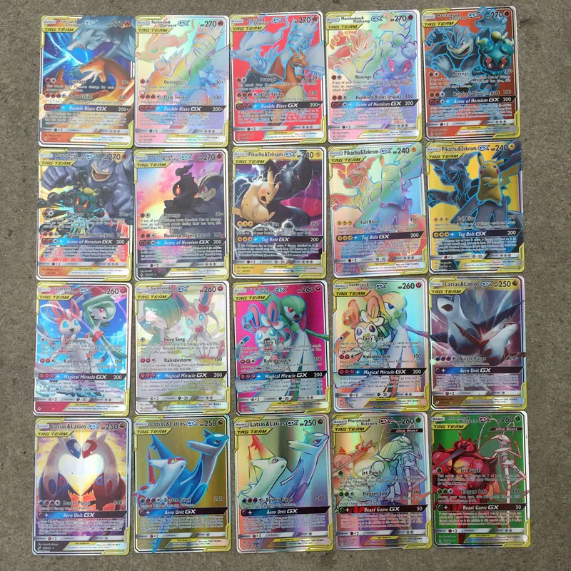 Новые карты покемон Charizard Blastoise Venusaur Mewtwo TAG TEAM Flash Card цвета игровая коллекция карт детские подарки