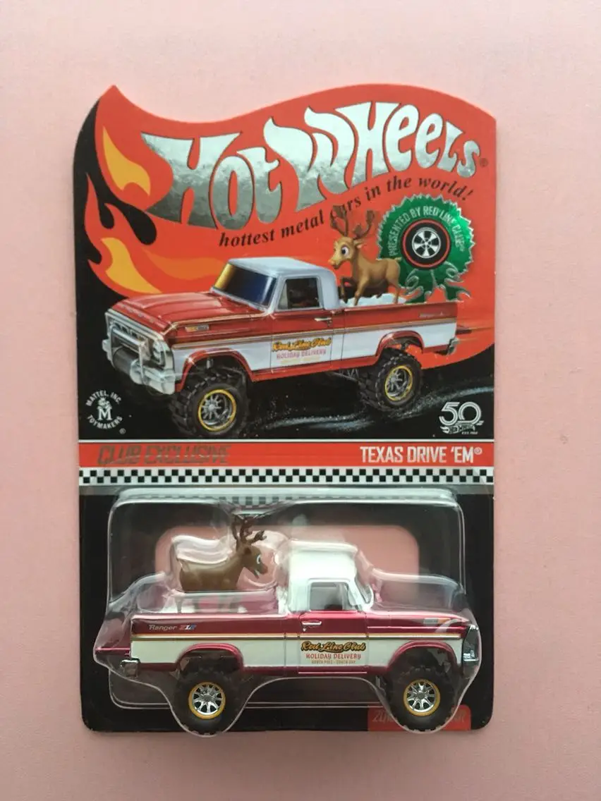 Автомобиль Hot Wheels 2018 Red Line Club TEXAS DRIVE эксклюзивная Рождественская Коллекционная