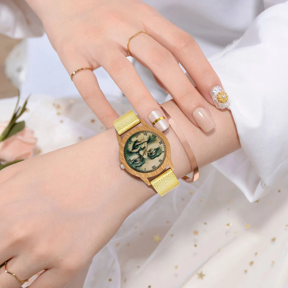 Роскошные мужские кварцевые часы с золотым силиконовым ремешком Забавный