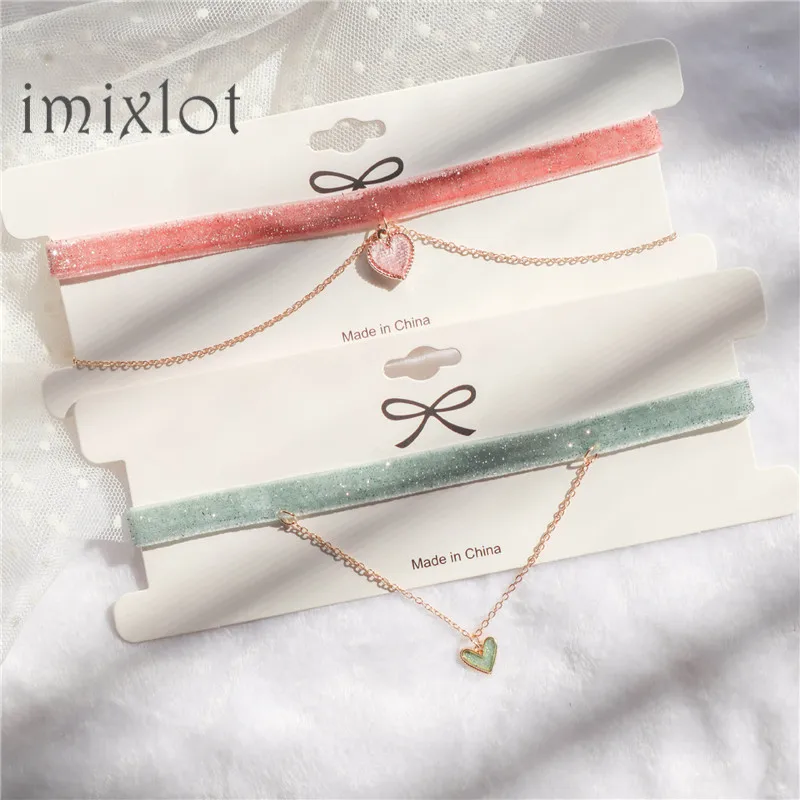 Мода готический красный бархат чокер Со стразы в форме сердца пряжки талисманы воротник нагрудник ожерелья для женщин подарок