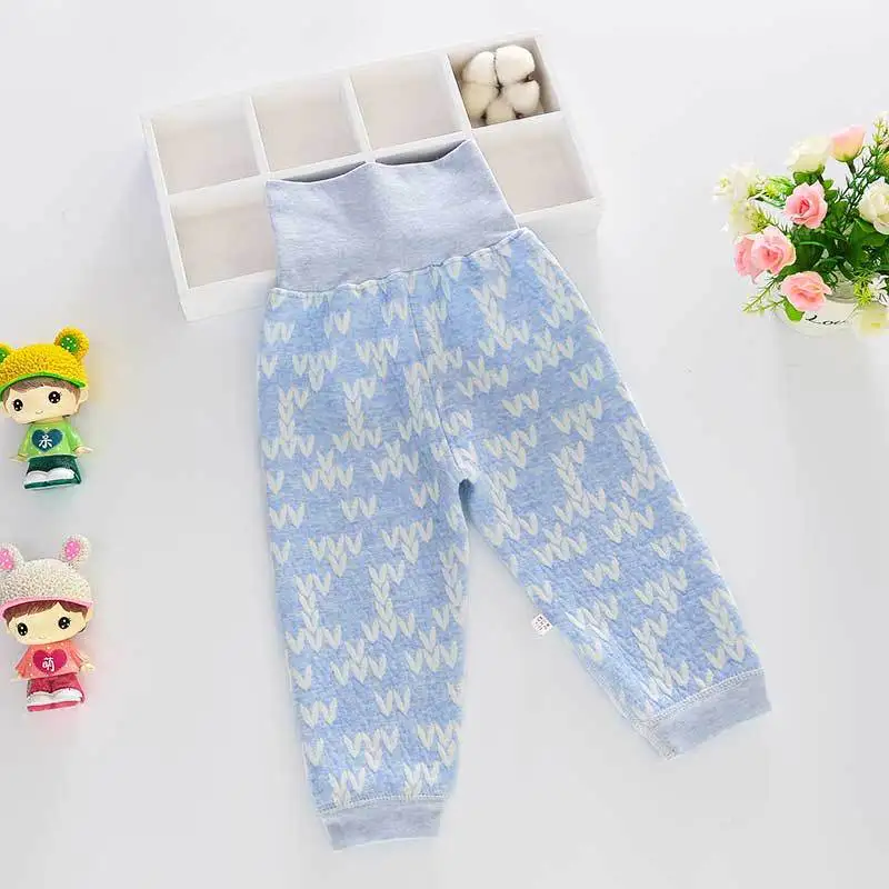 

Fully Boneless! Infant Warm-keeping Pants Pure Cotton Three Layer Padded plus Cotton High-waisted Bellyband Baby Children Autumn