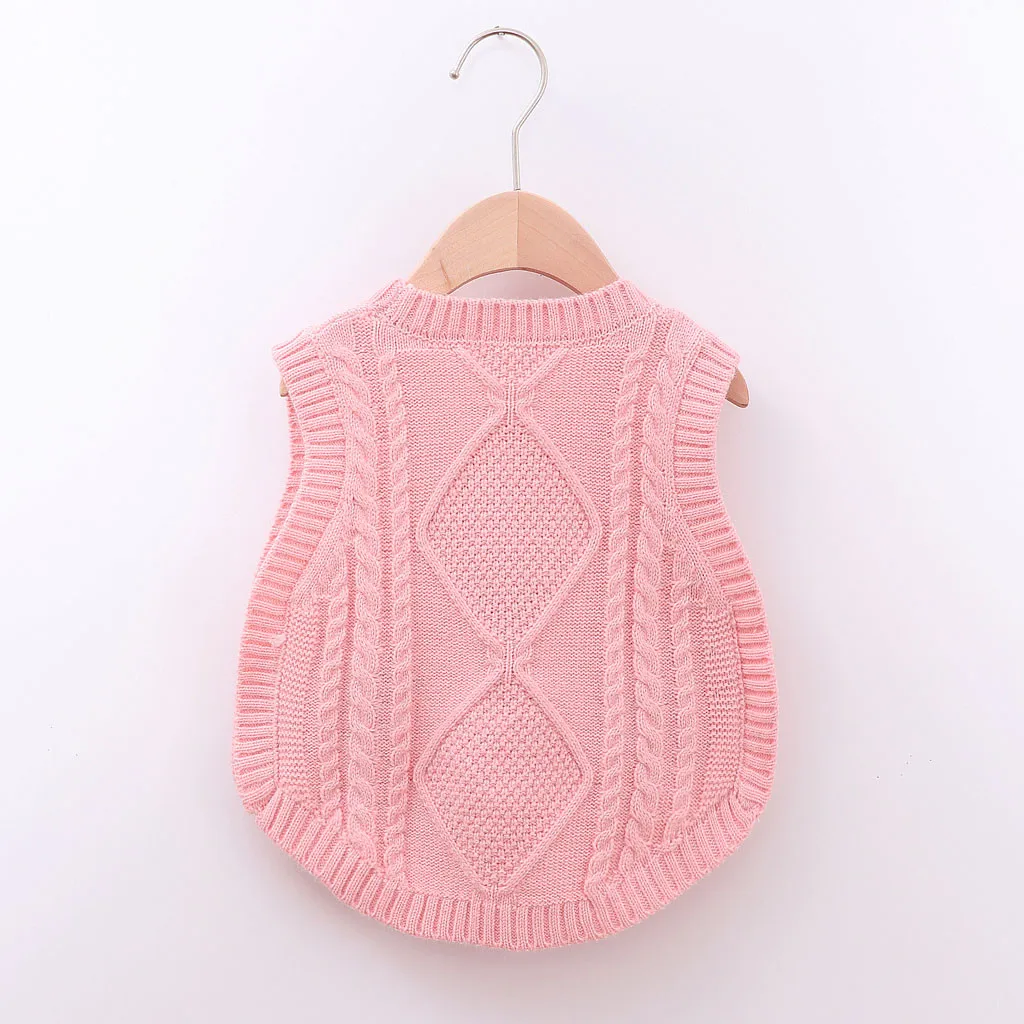 Детская одежда для маленьких девочек; Однотонный свитер с длинными рукавами; вязаный Топ; жилет; комплект из 2 предметов; пуловер;# g4