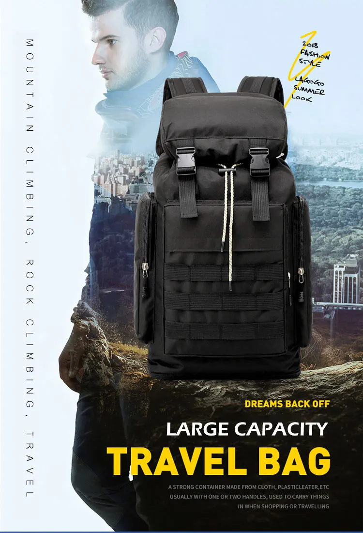 Men's Large Capacity Outdoor Mountaineering Bag Light Waterproof Climbing Camping Backpack Camouflage Sport Bag Women Travel Bag